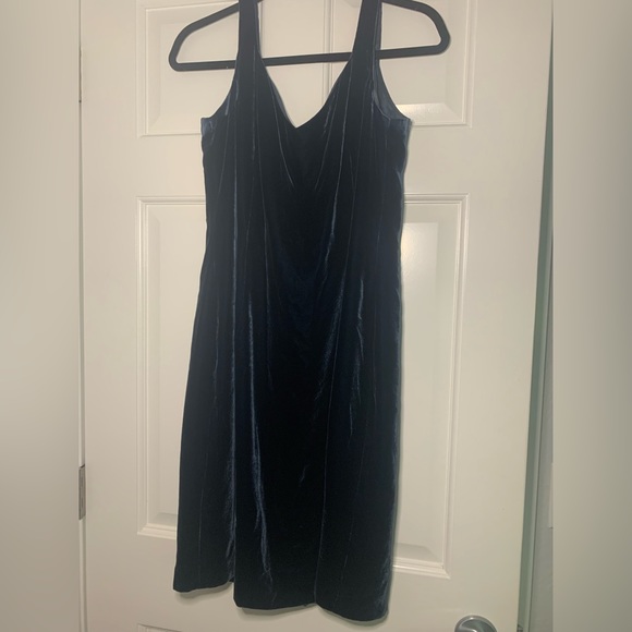 VINTAGE Blue Velvet Dress Dana Buchman - Picture 1 of 7